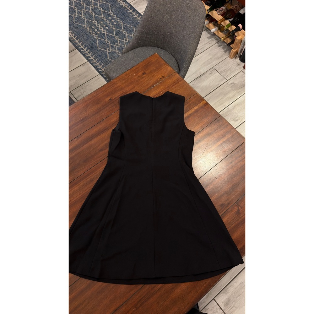 Theory Easy Flare Dress Black Admiral Crepe Sleeveless A-Line P0109603 Size 8 - Picture 12 of 16